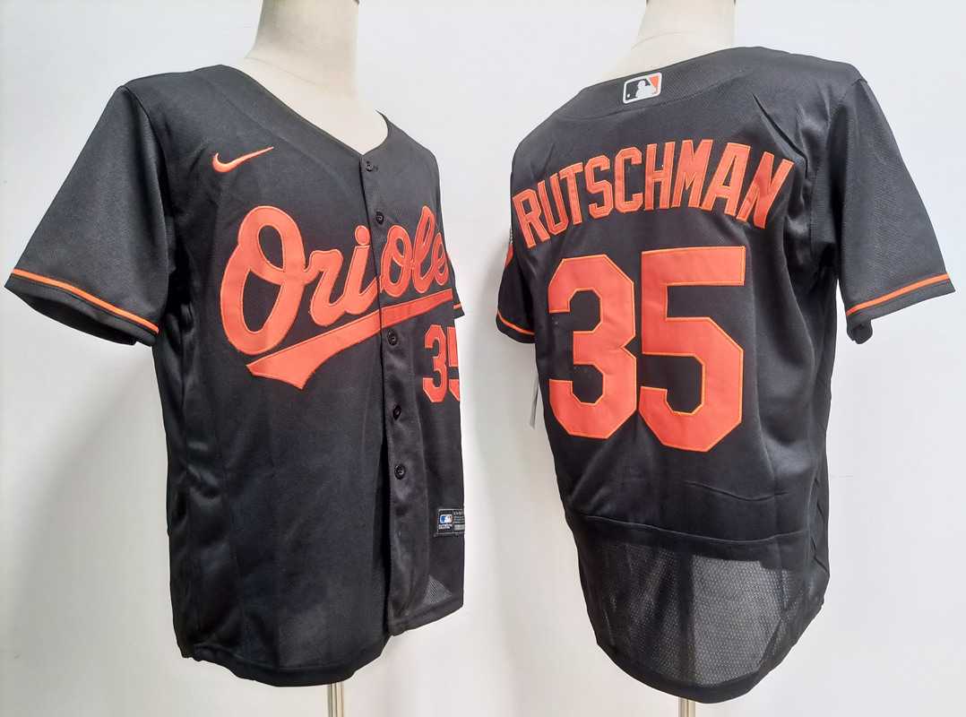 Men%27s Baltimore Orioles #35 Adley Rutschman Black Stitched Flex Base Nike Jersey->baltimore orioles->MLB Jersey